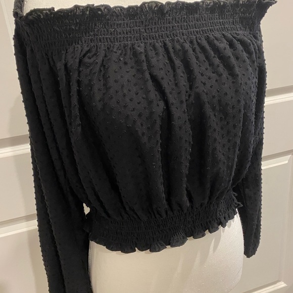 🤡BOGO🤡 DIVIDED by H&M Retro Peasant Top in Black - Womens XL - Picture 1 of 7